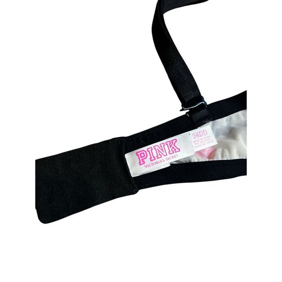 Victoria's Secret PINK Size 34DD Black Pink Flower Push-Up Bra - Picture 5 of 5